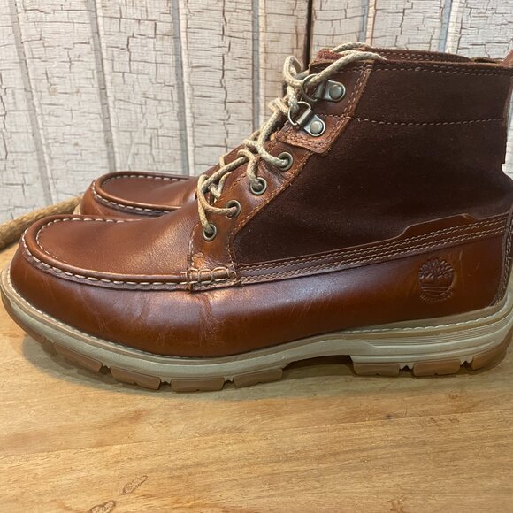 Timberland Heston Mid Waterproof Brown Leather boots Mens 10 - Picture 2 of 6